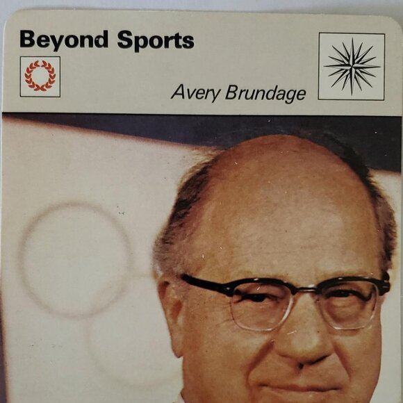 1977 SPORTSCASTER CARD BEYOND SPORTS AVERY BRUNDAGE - Picture 1 of 4
